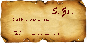 Seif Zsuzsanna névjegykártya