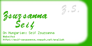zsuzsanna seif business card